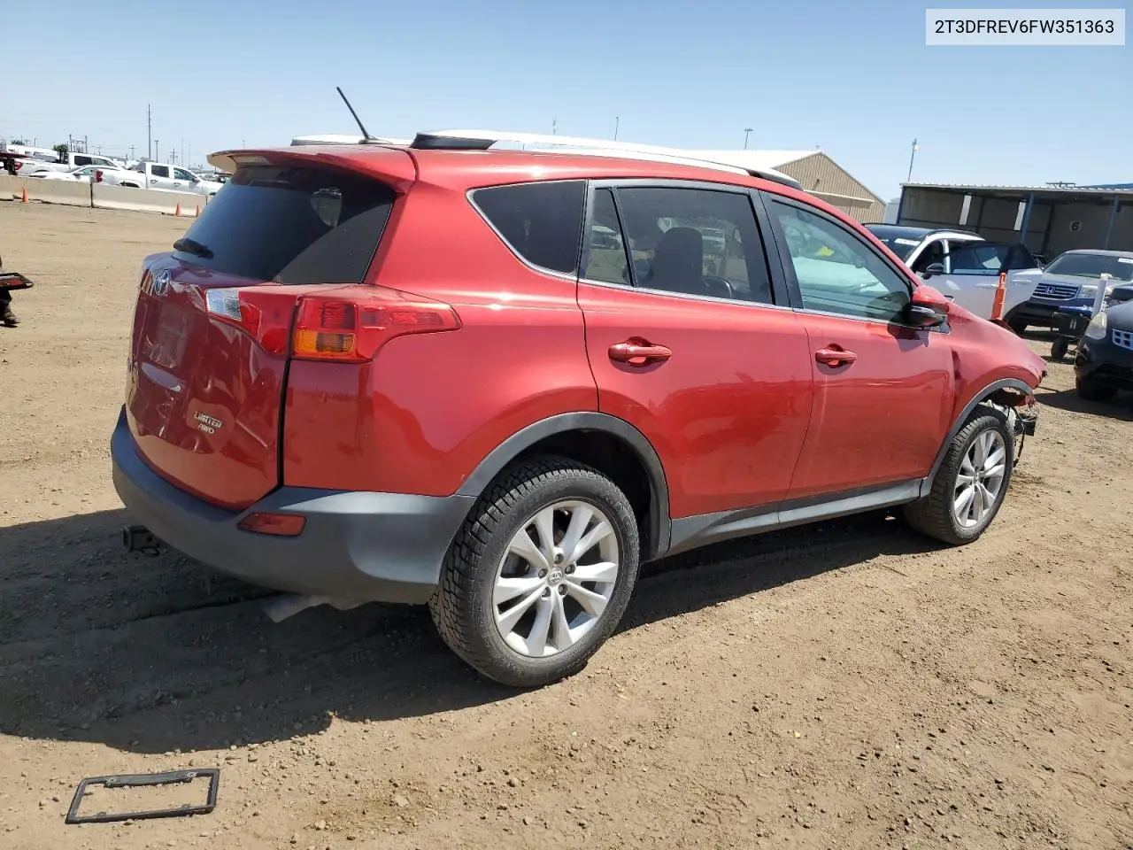 2015 Toyota Rav4 Limited VIN: 2T3DFREV6FW351363 Lot: 56908475