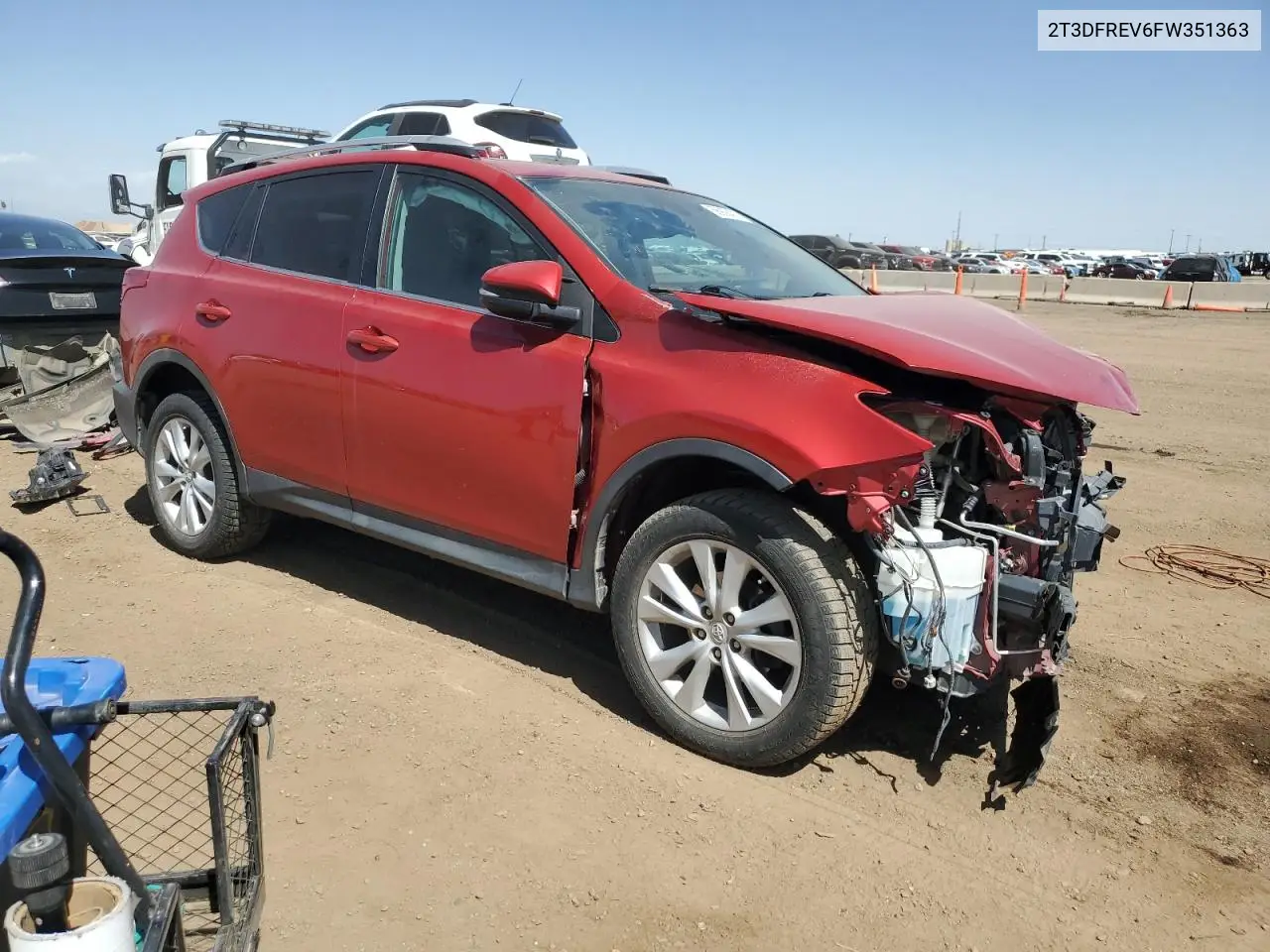 2015 Toyota Rav4 Limited VIN: 2T3DFREV6FW351363 Lot: 56908475