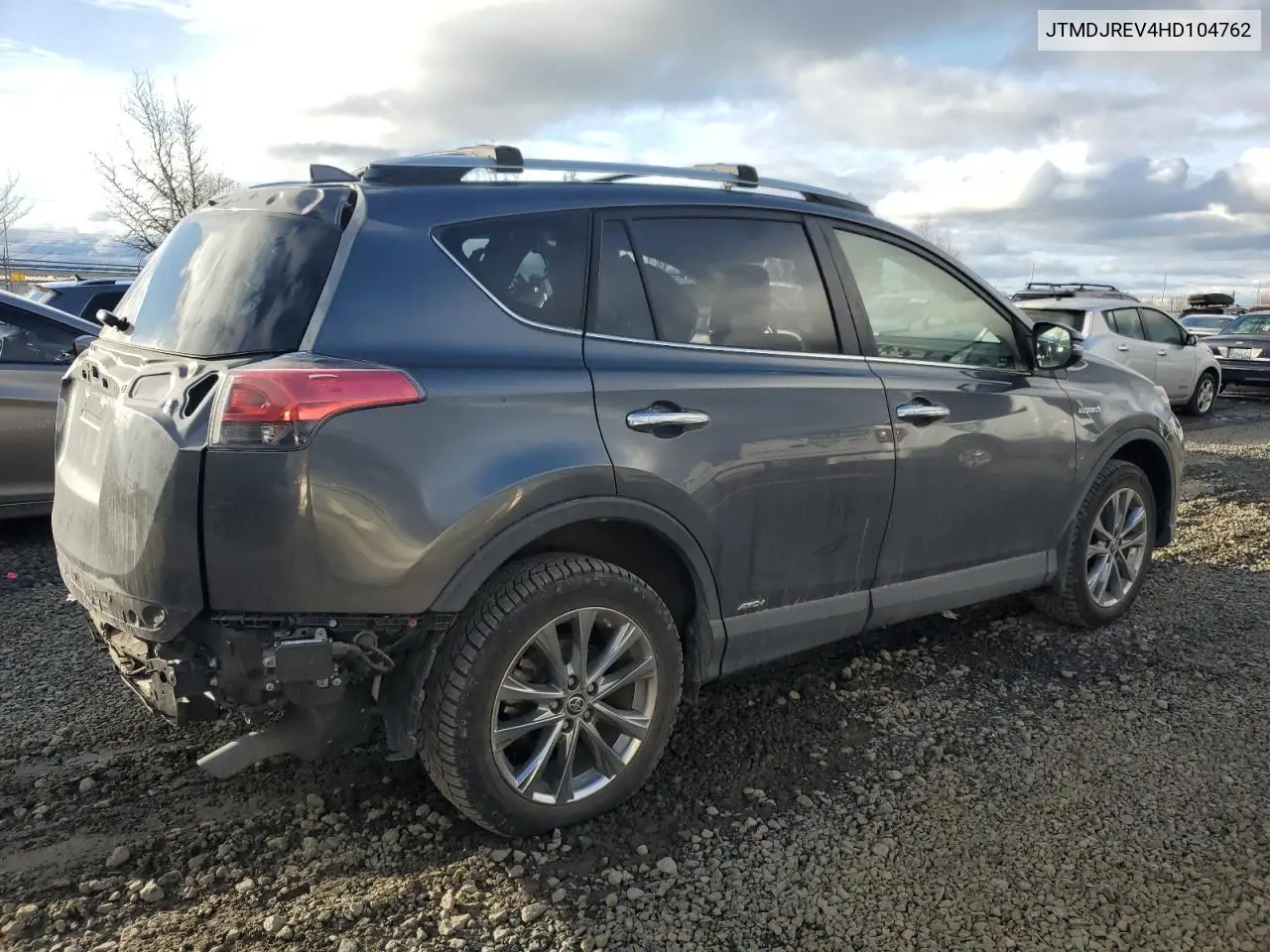 2017 Toyota Rav4 Hv Limited VIN: JTMDJREV4HD104762 Lot: 47365285