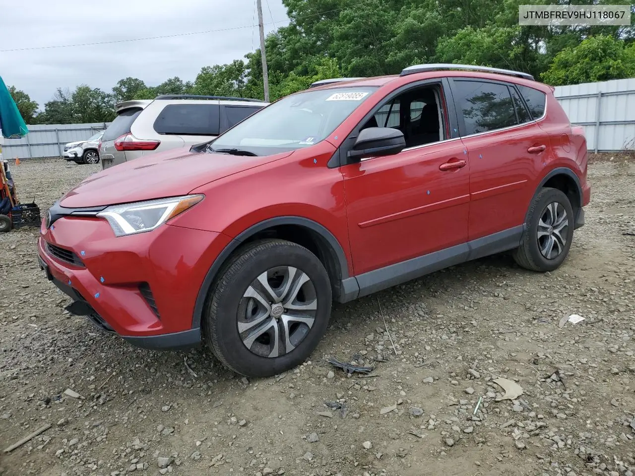 2017 Toyota Rav4 Le VIN: JTMBFREV9HJ118067 Lot: 62819085