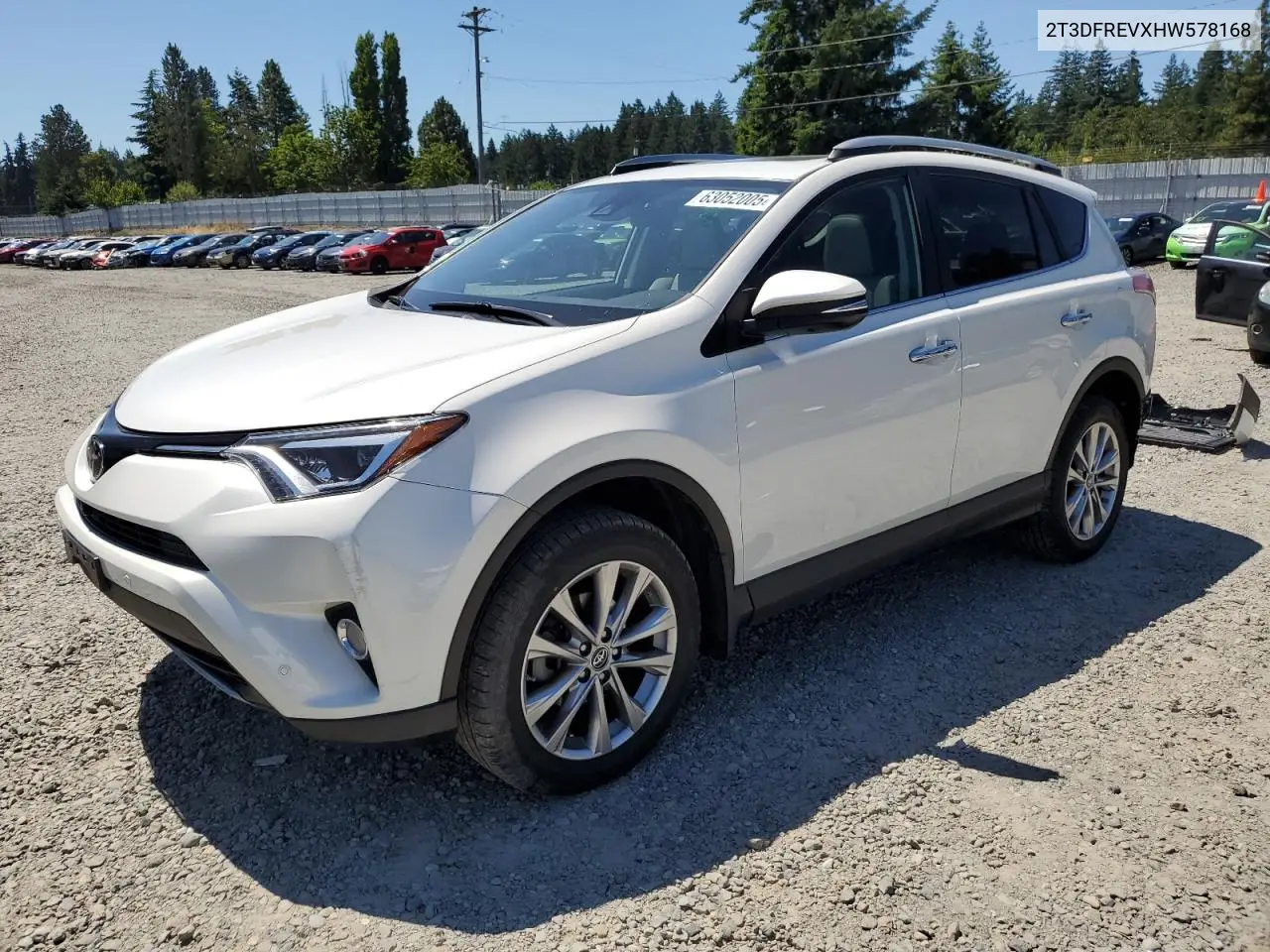 2017 Toyota Rav4 Limited VIN: 2T3DFREVXHW578168 Lot: 63052005