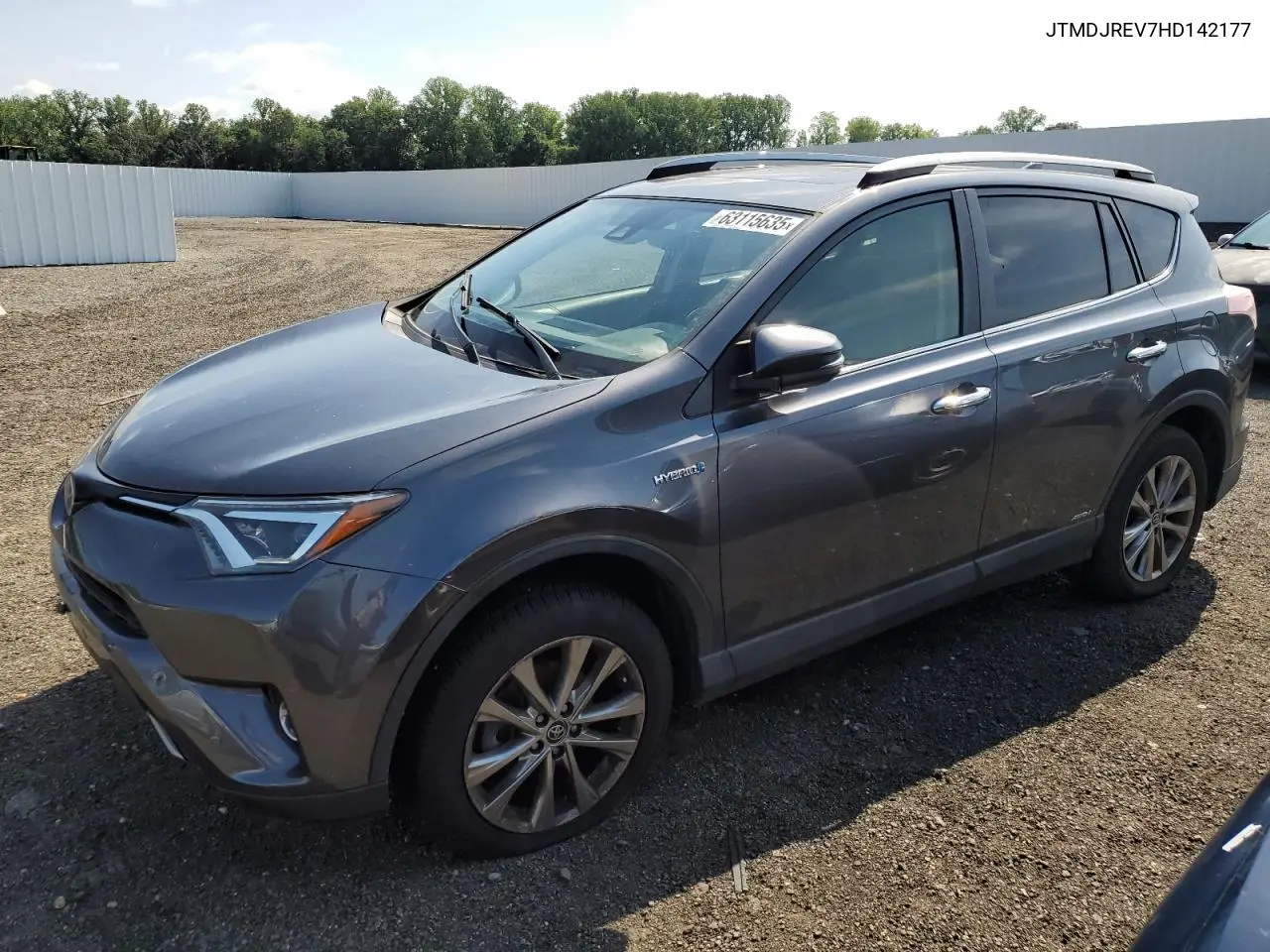 2017 Toyota Rav4 Hv Limited VIN: JTMDJREV7HD142177 Lot: 63115635