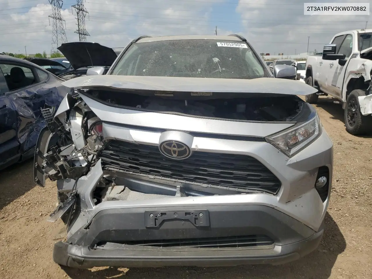 2019 Toyota Rav4 Xle Premium VIN: 2T3A1RFV2KW070882 Lot: 57052905