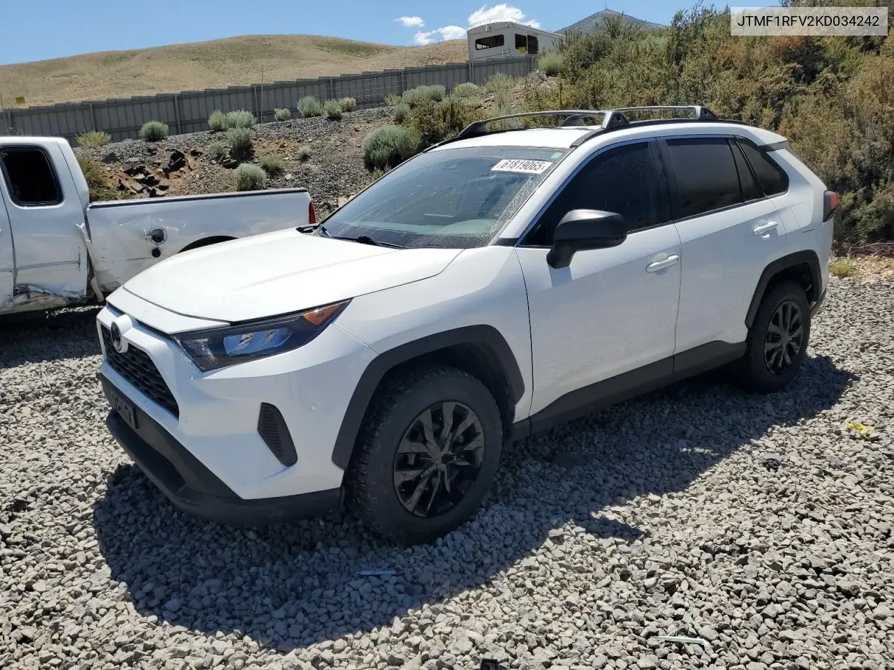 2019 Toyota Rav4 Le VIN: JTMF1RFV2KD034242 Lot: 61819065