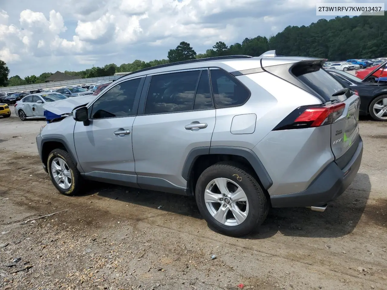 2019 Toyota Rav4 Xle VIN: 2T3W1RFV7KW013437 Lot: 62849205