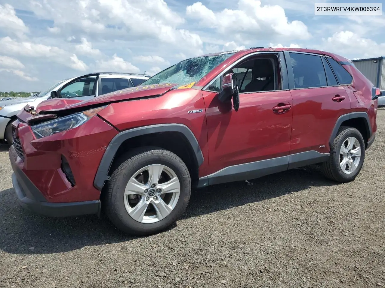 2019 Toyota Rav4 Xle VIN: 2T3RWRFV4KW006394 Lot: 62928805
