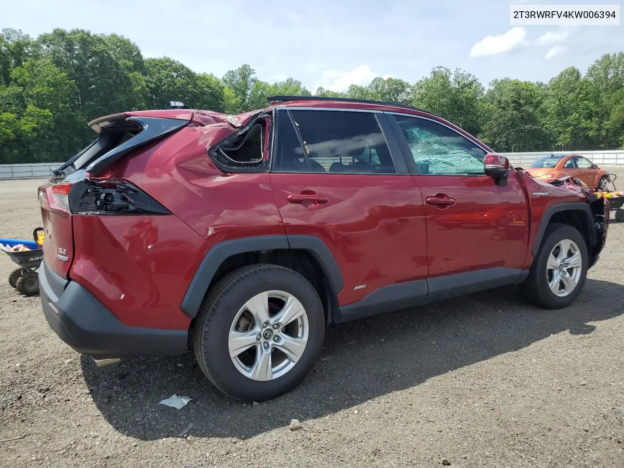 2019 Toyota Rav4 Xle VIN: 2T3RWRFV4KW006394 Lot: 62928805