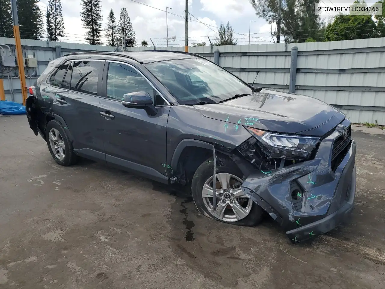 2020 Toyota Rav4 Xle VIN: 2T3W1RFV1LC034366 Lot: 61774875