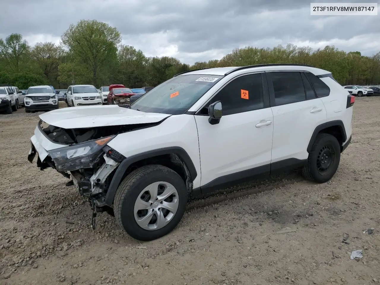 2021 Toyota Rav4 Le VIN: 2T3F1RFV8MW187147 Lot: 51596035
