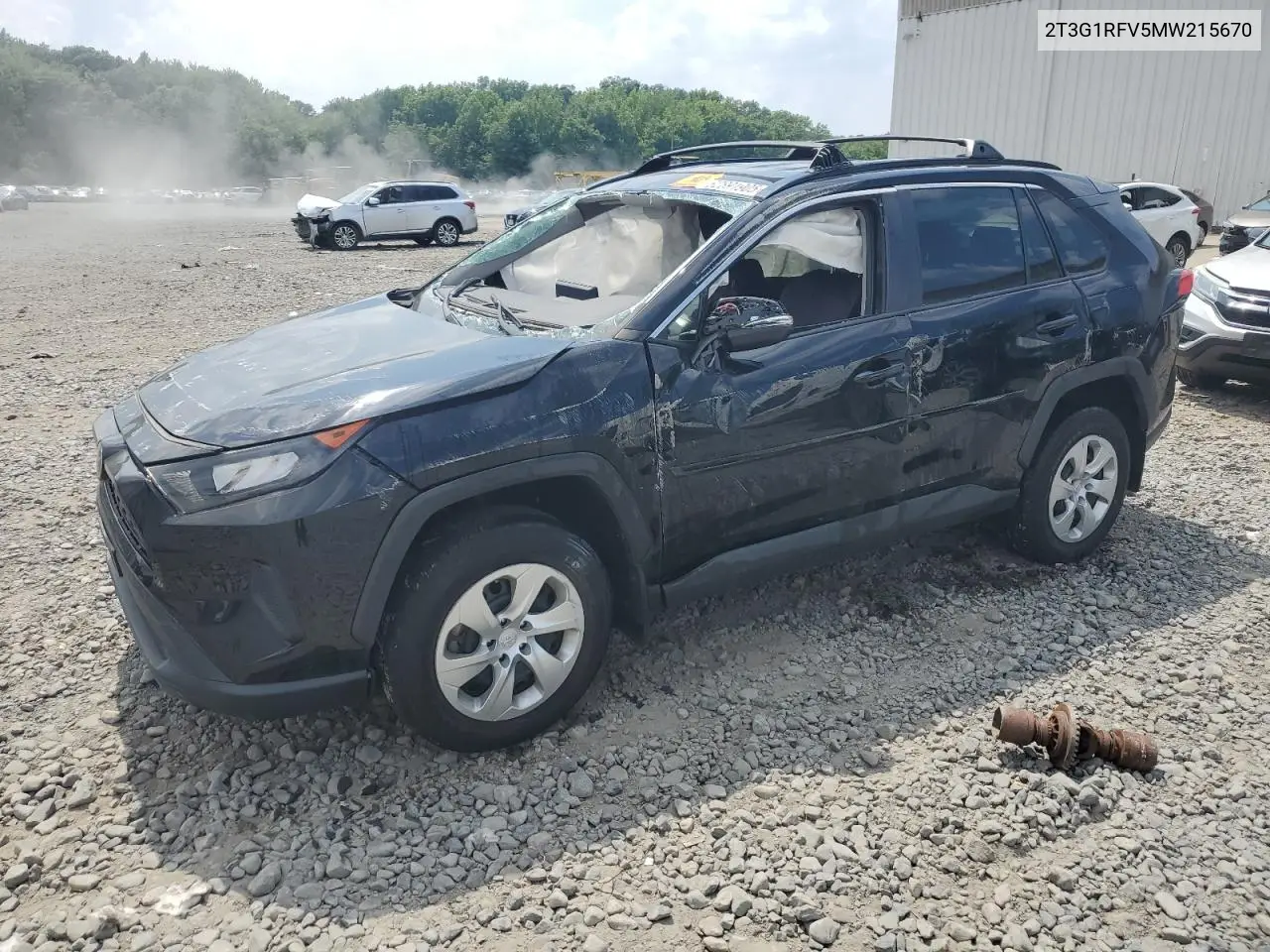 2021 Toyota Rav4 Le VIN: 2T3G1RFV5MW215670 Lot: 62891905