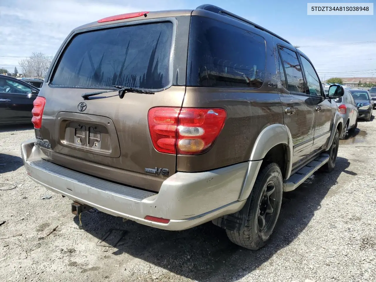 2001 Toyota Sequoia Sr5 VIN: 5TDZT34A81S038948 Lot: 49405765