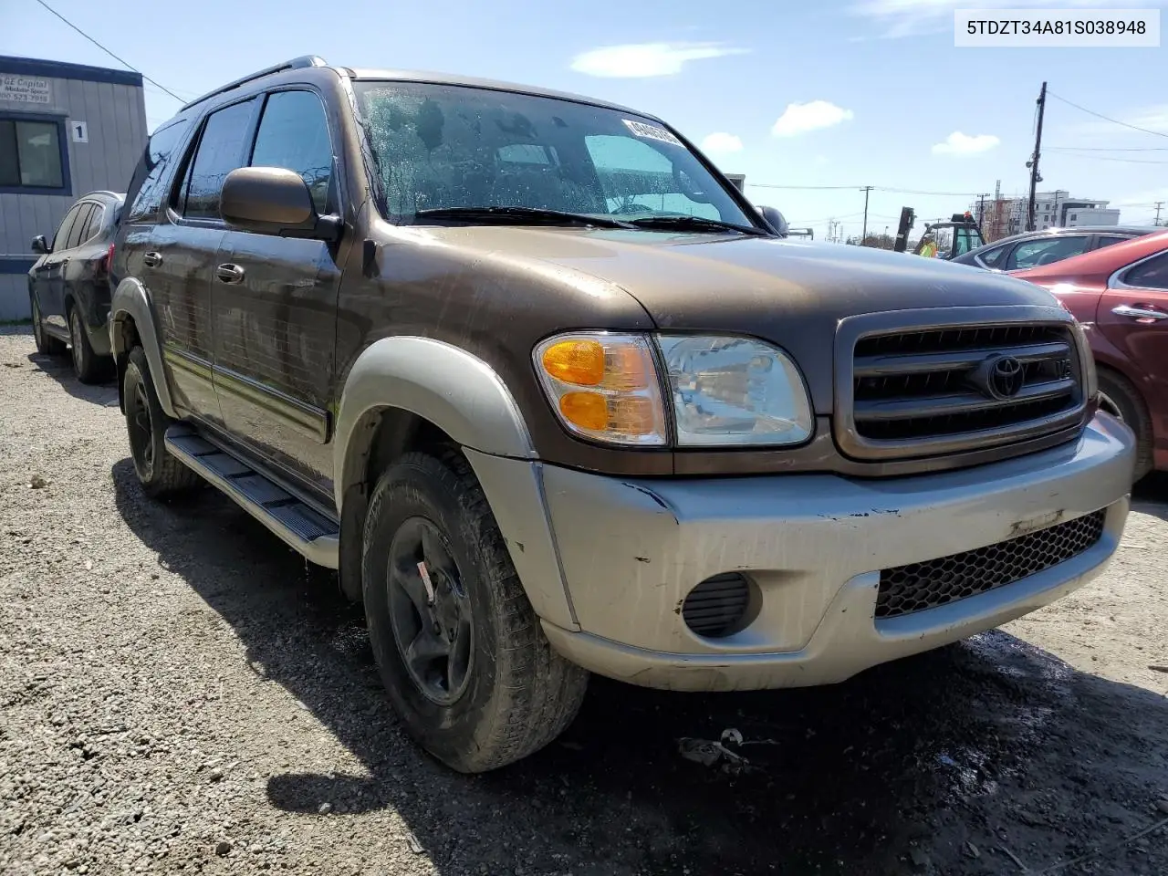 2001 Toyota Sequoia Sr5 VIN: 5TDZT34A81S038948 Lot: 49405765