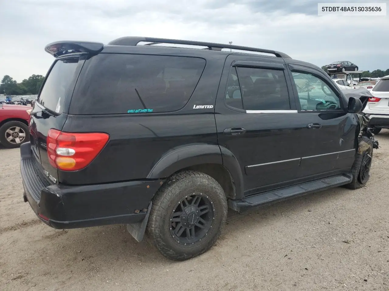 2001 Toyota Sequoia Limited VIN: 5TDBT48A51S035636 Lot: 62646975