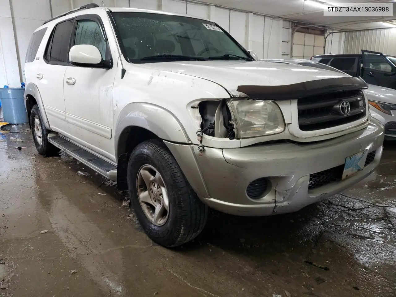 2001 Toyota Sequoia Sr5 VIN: 5TDZT34AX1S036988 Lot: 88123775