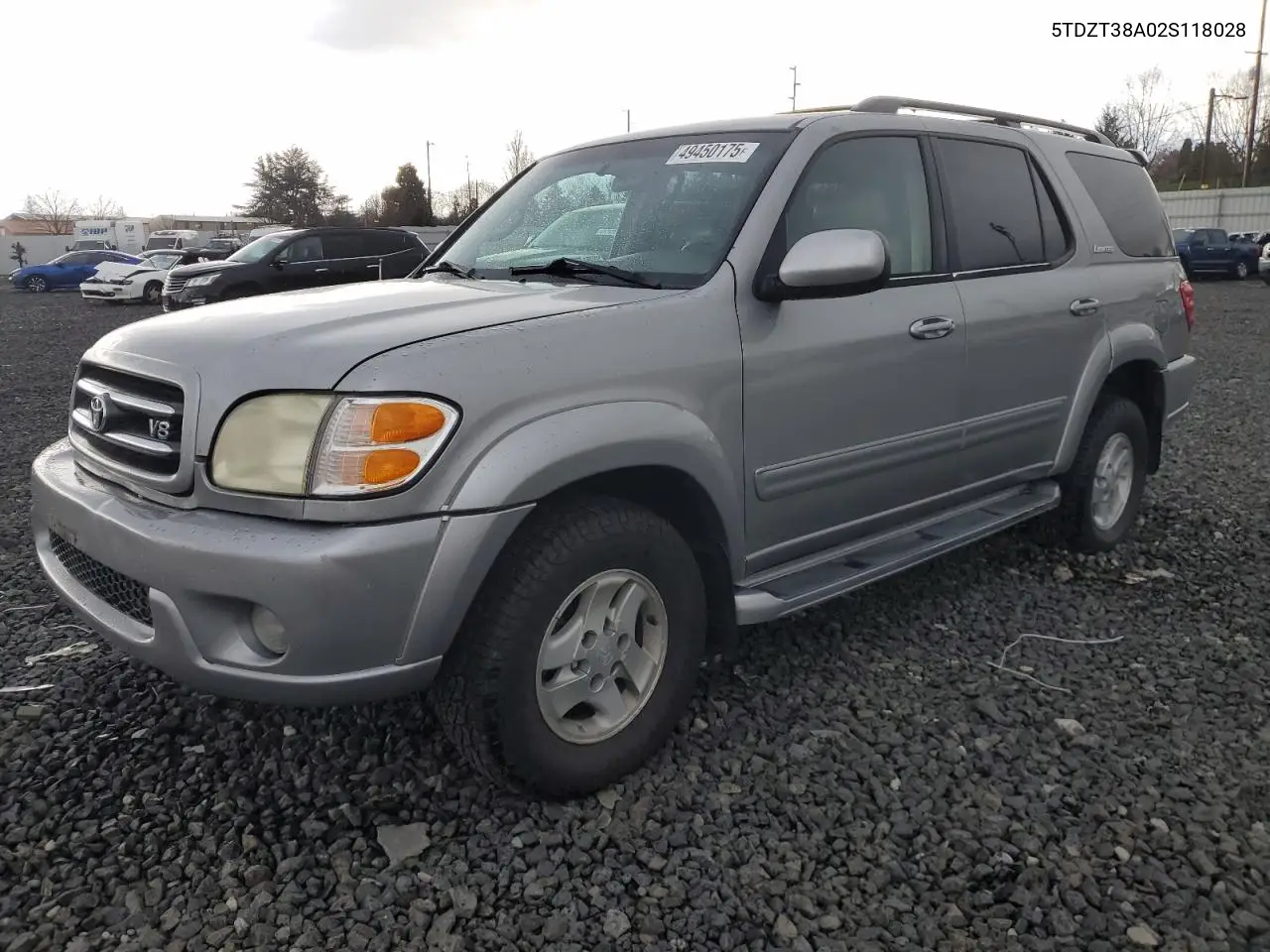 2002 Toyota Sequoia Limited VIN: 5TDZT38A02S118028 Lot: 49450175