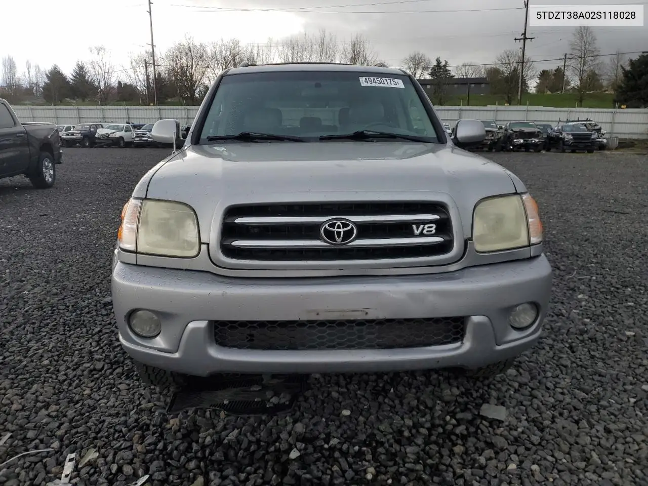 2002 Toyota Sequoia Limited VIN: 5TDZT38A02S118028 Lot: 49450175