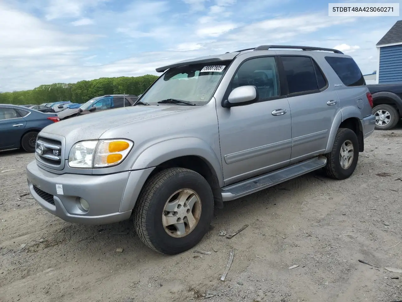 2002 Toyota Sequoia Limited VIN: 5TDBT48A42S060271 Lot: 56887805