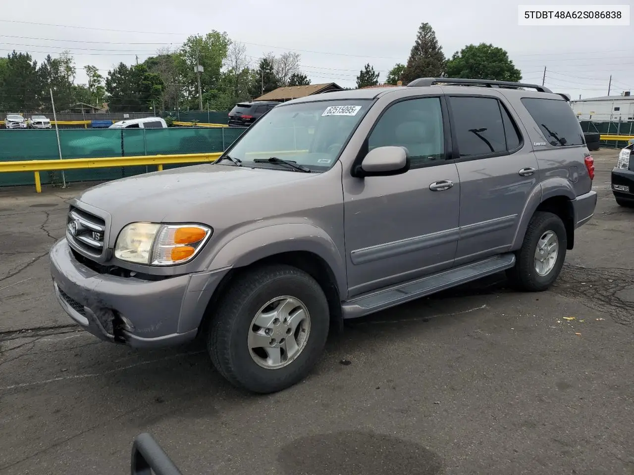 2002 Toyota Sequoia Limited VIN: 5TDBT48A62S086838 Lot: 62515095