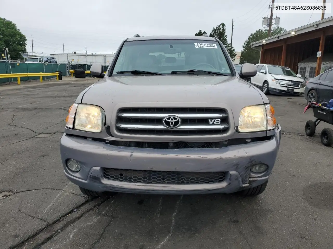 2002 Toyota Sequoia Limited VIN: 5TDBT48A62S086838 Lot: 62515095