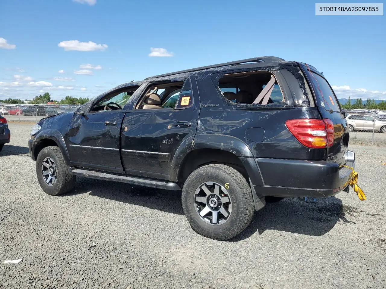 2002 Toyota Sequoia Limited VIN: 5TDBT48A62S097855 Lot: 63007855