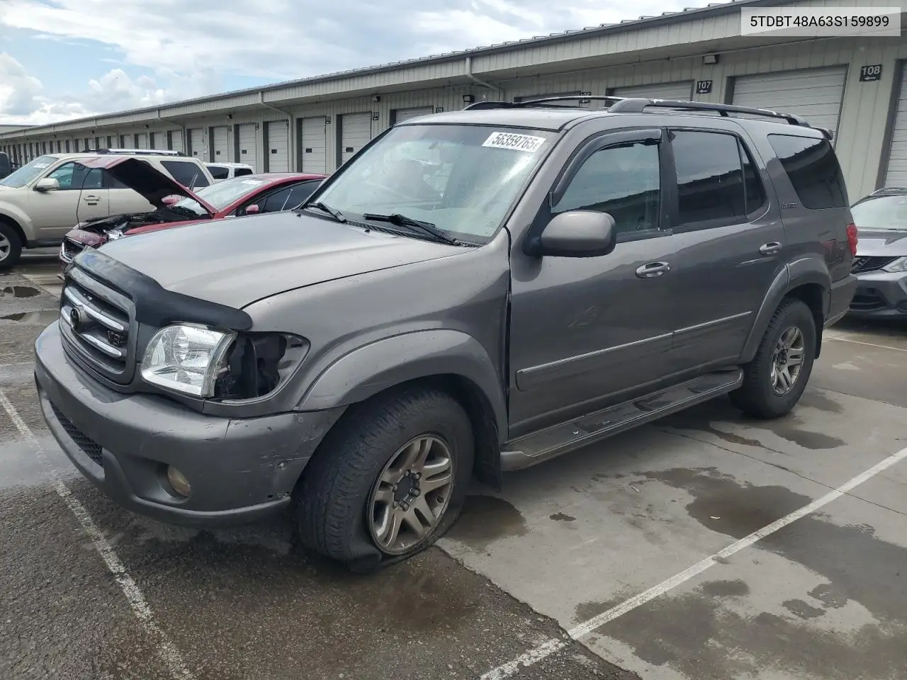 2003 Toyota Sequoia Limited VIN: 5TDBT48A63S159899 Lot: 56359765