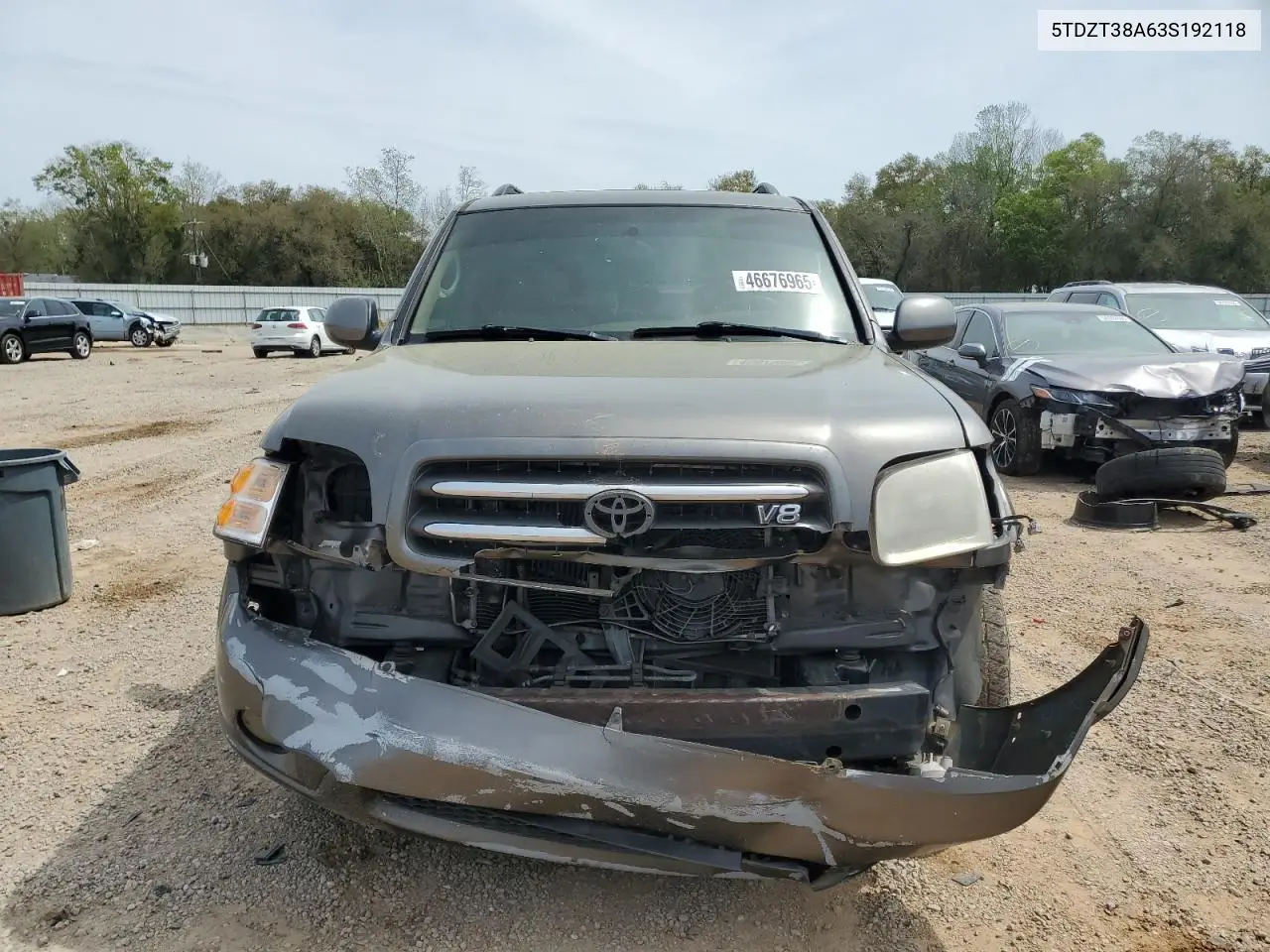 2003 Toyota Sequoia Limited VIN: 5TDZT38A63S192118 Lot: 57279075