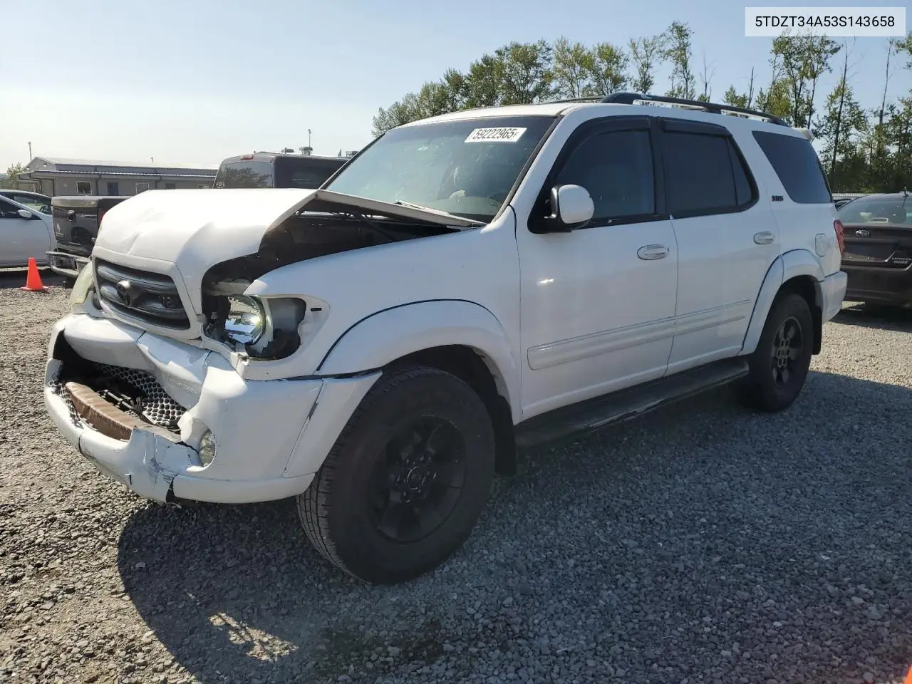 2003 Toyota Sequoia Sr5 VIN: 5TDZT34A53S143658 Lot: 59222965