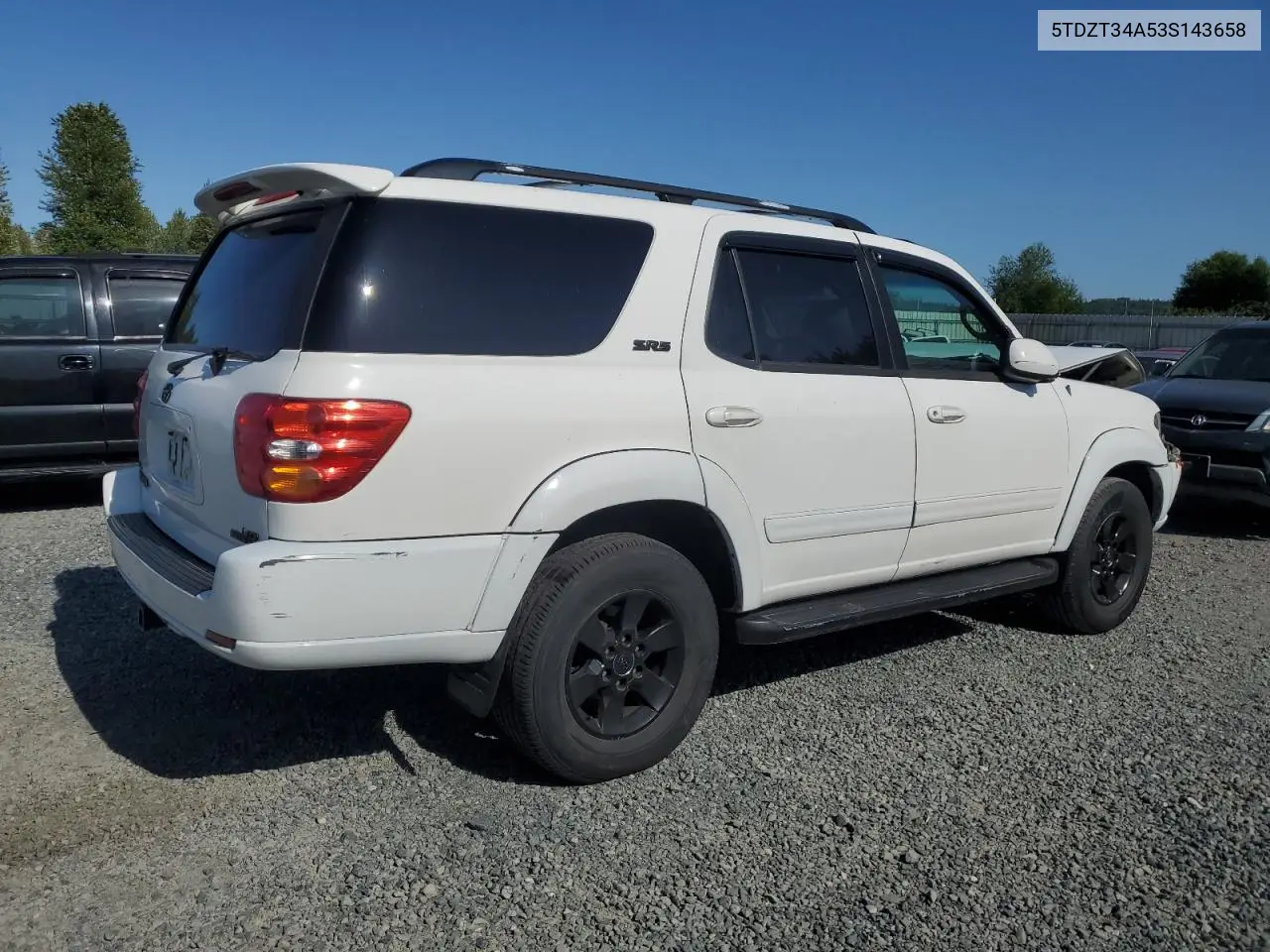 2003 Toyota Sequoia Sr5 VIN: 5TDZT34A53S143658 Lot: 59222965