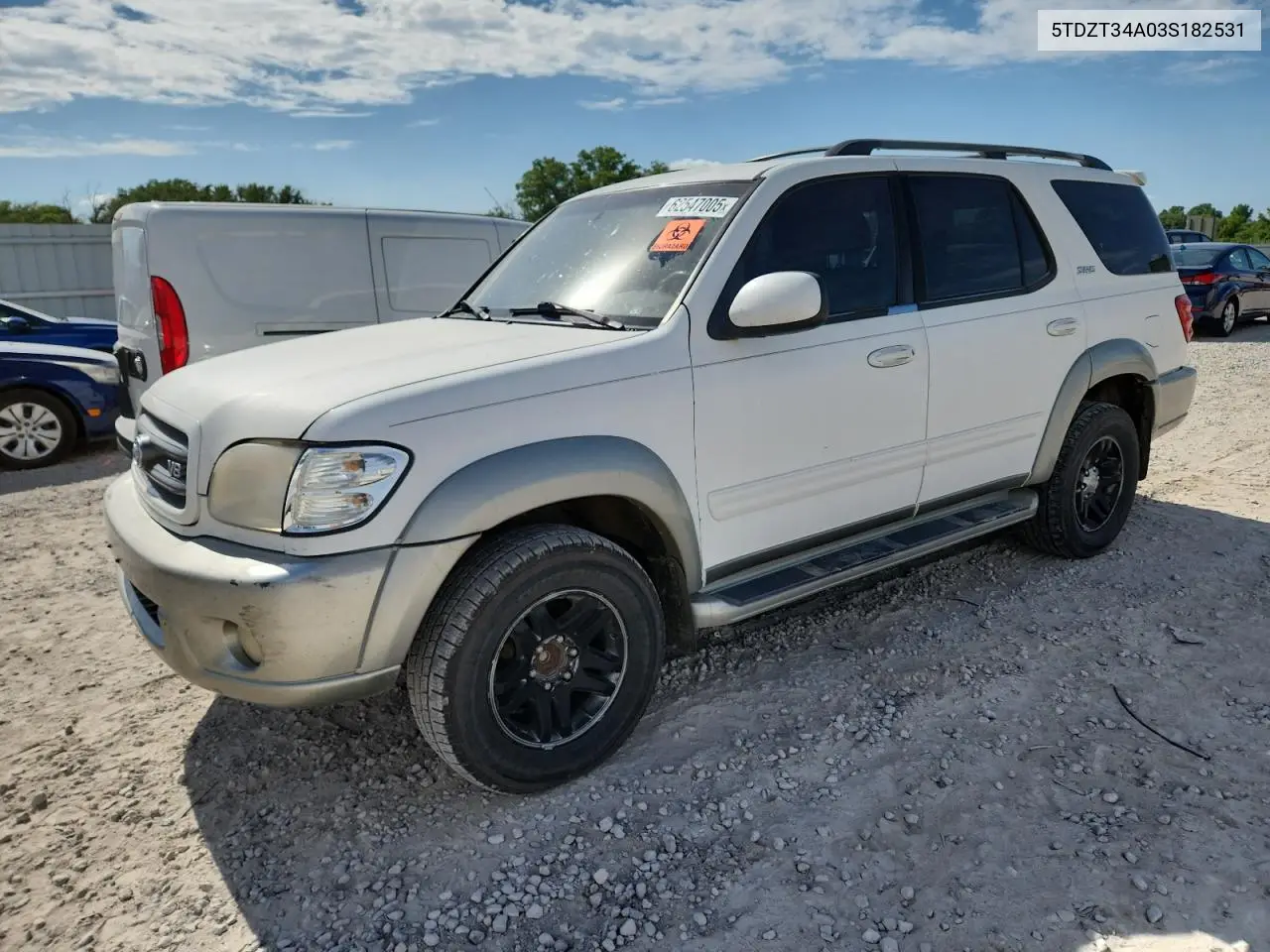 2003 Toyota Sequoia Sr5 VIN: 5TDZT34A03S182531 Lot: 62547005