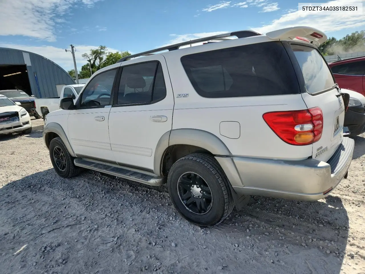 2003 Toyota Sequoia Sr5 VIN: 5TDZT34A03S182531 Lot: 62547005