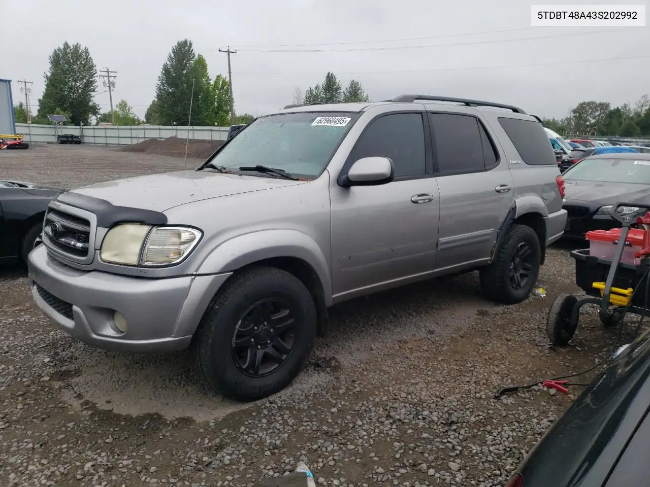2003 Toyota Sequoia Limited VIN: 5TDBT48A43S202992 Lot: 62960495