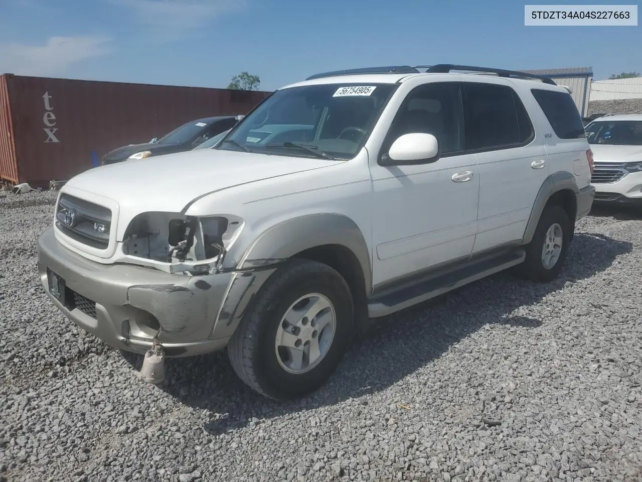 2004 Toyota Sequoia Sr5 VIN: 5TDZT34A04S227663 Lot: 56754905