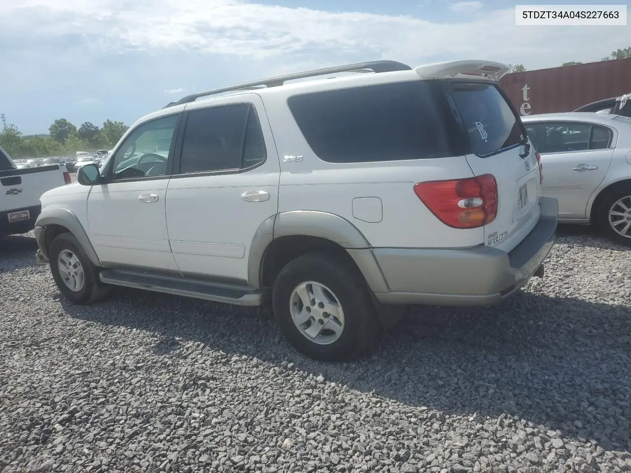 2004 Toyota Sequoia Sr5 VIN: 5TDZT34A04S227663 Lot: 56754905