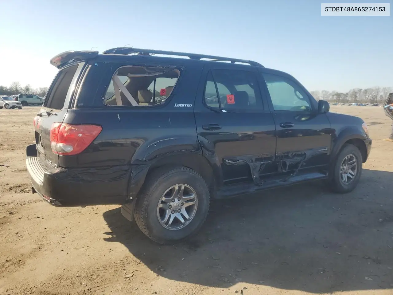 2006 Toyota Sequoia Limited VIN: 5TDBT48A86S274153 Lot: 48577025