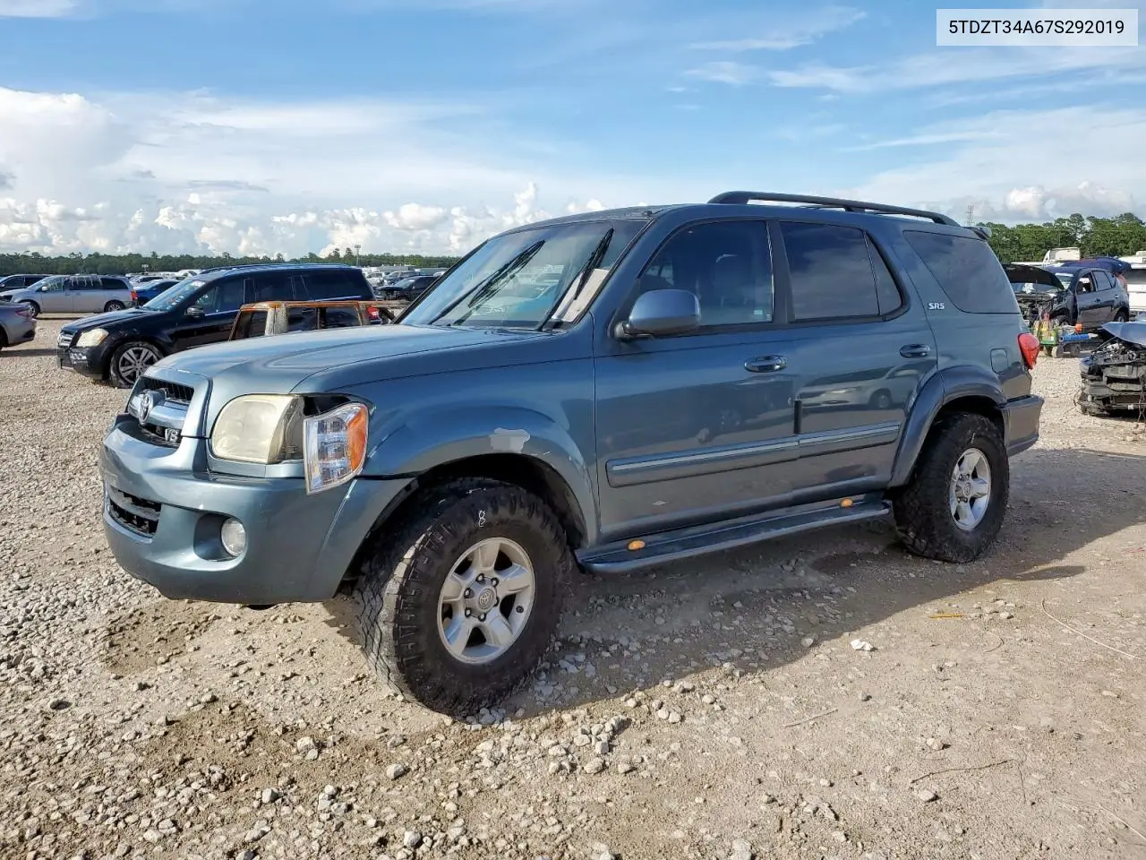 2007 Toyota Sequoia Sr5 VIN: 5TDZT34A67S292019 Lot: 61798845
