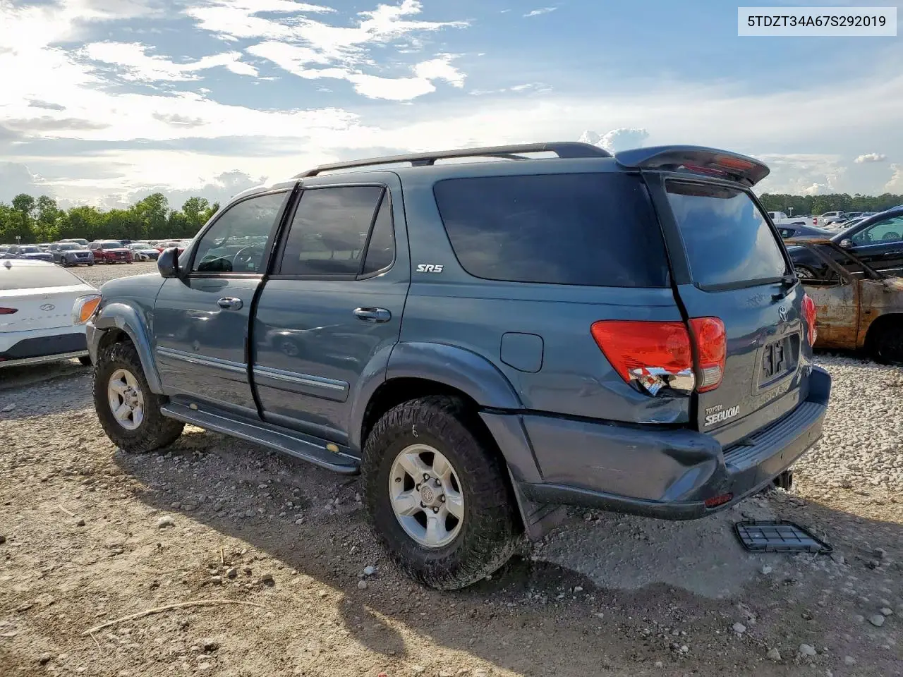 2007 Toyota Sequoia Sr5 VIN: 5TDZT34A67S292019 Lot: 61798845