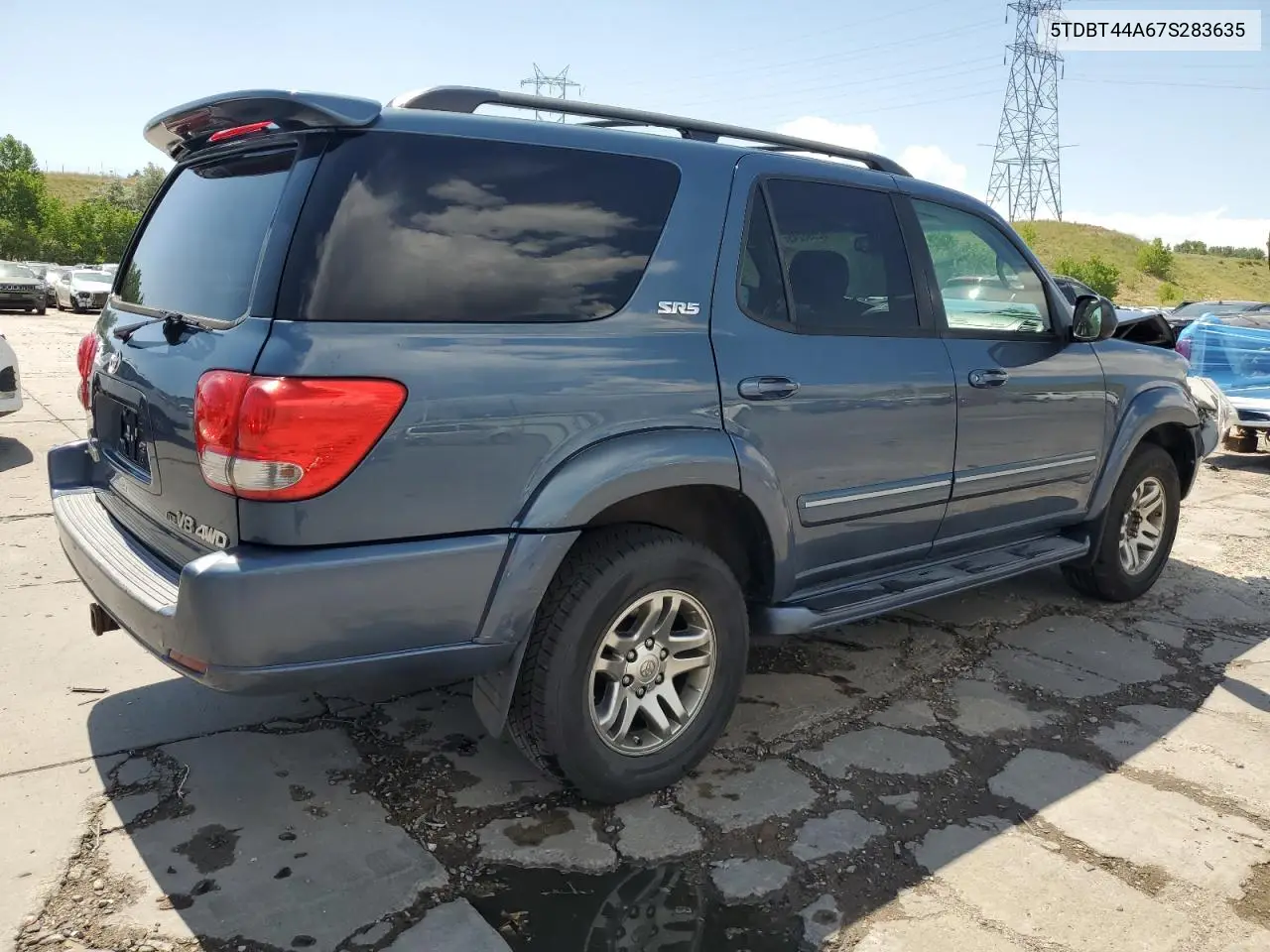 2007 Toyota Sequoia Sr5 VIN: 5TDBT44A67S283635 Lot: 62690245