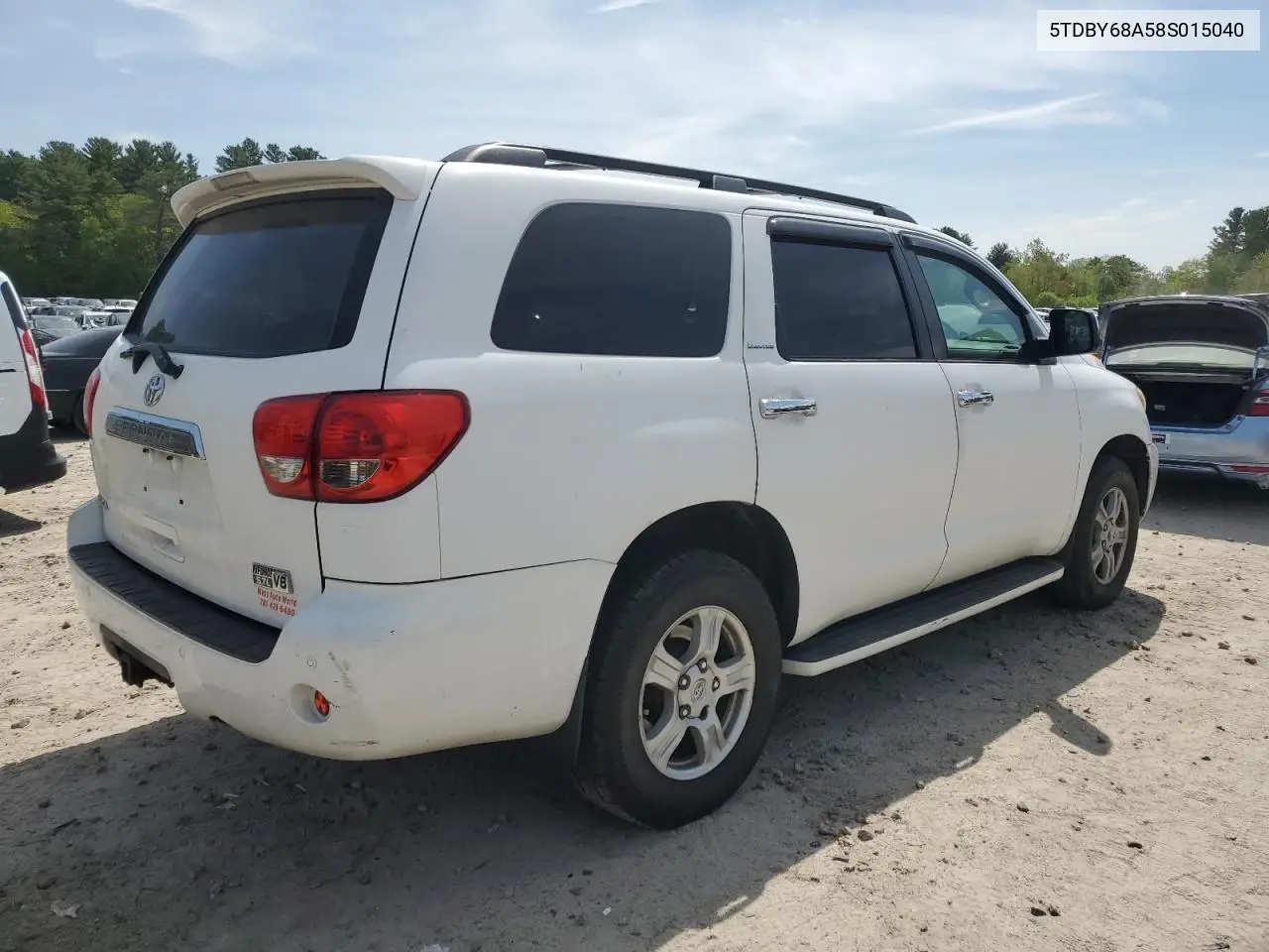 2008 Toyota Sequoia Limited VIN: 5TDBY68A58S015040 Lot: 55879135