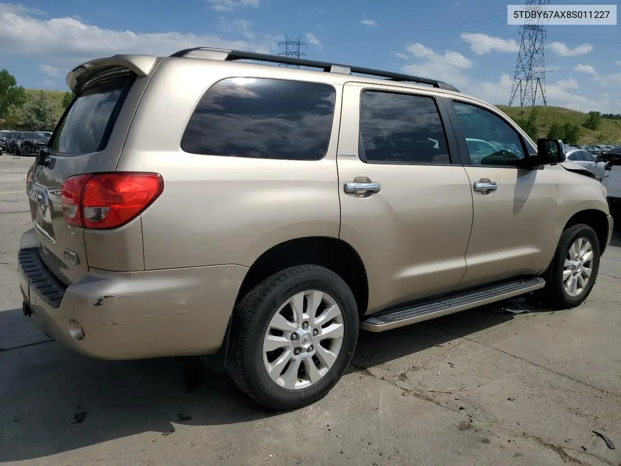2008 Toyota Sequoia Platinum VIN: 5TDBY67AX8S011227 Lot: 61862915