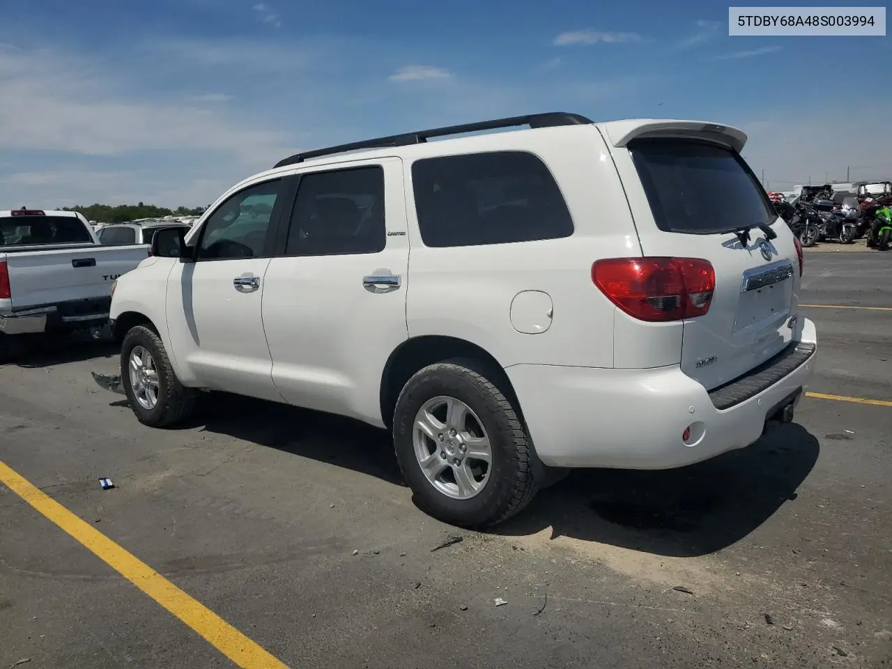 2008 Toyota Sequoia Limited VIN: 5TDBY68A48S003994 Lot: 62180535