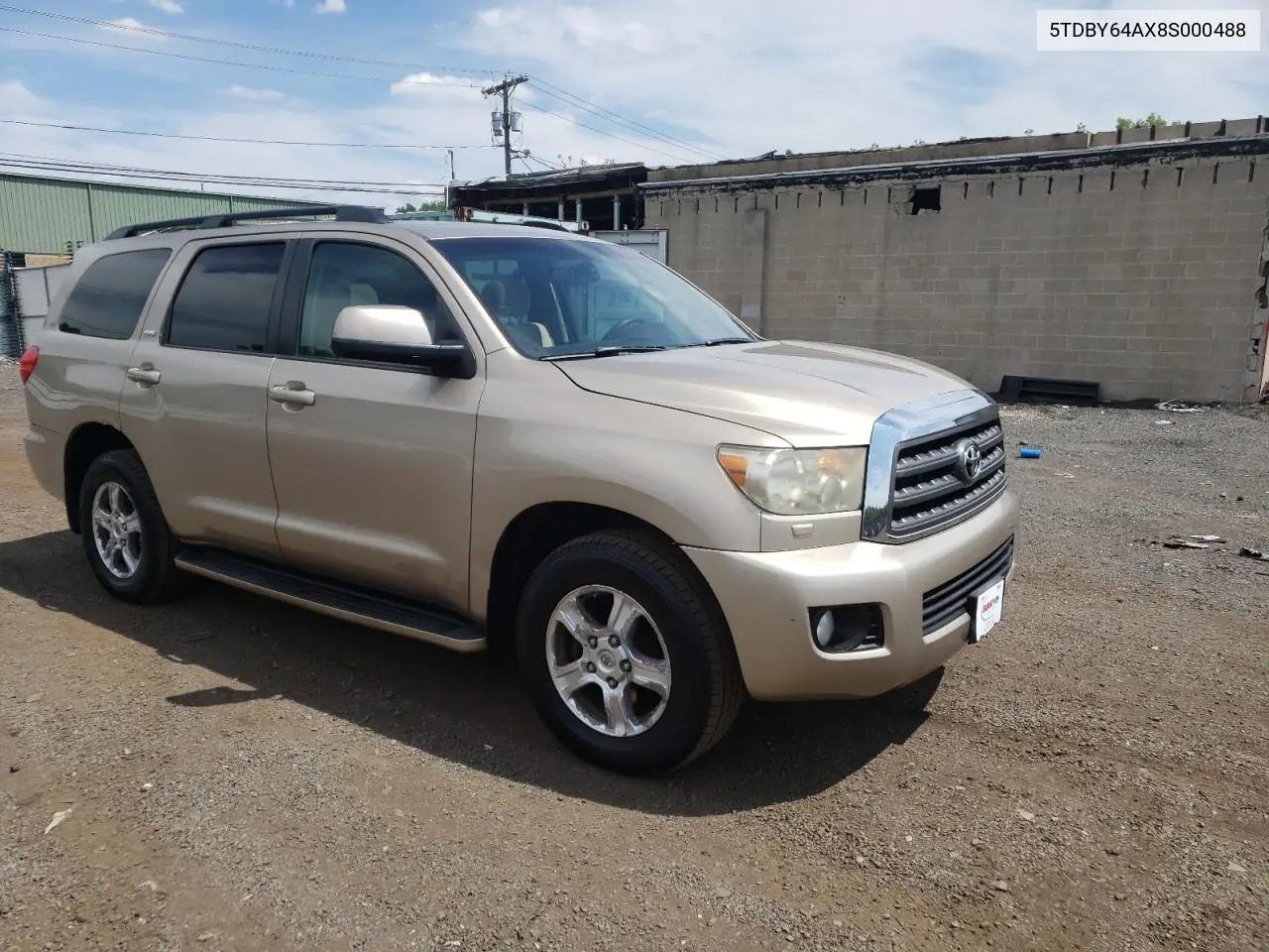 2008 Toyota Sequoia Sr5 VIN: 5TDBY64AX8S000488 Lot: 62694915