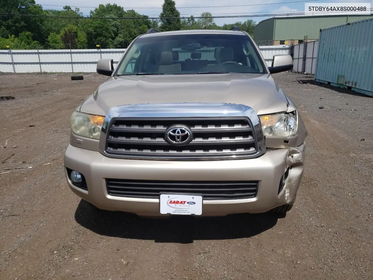 2008 Toyota Sequoia Sr5 VIN: 5TDBY64AX8S000488 Lot: 62694915