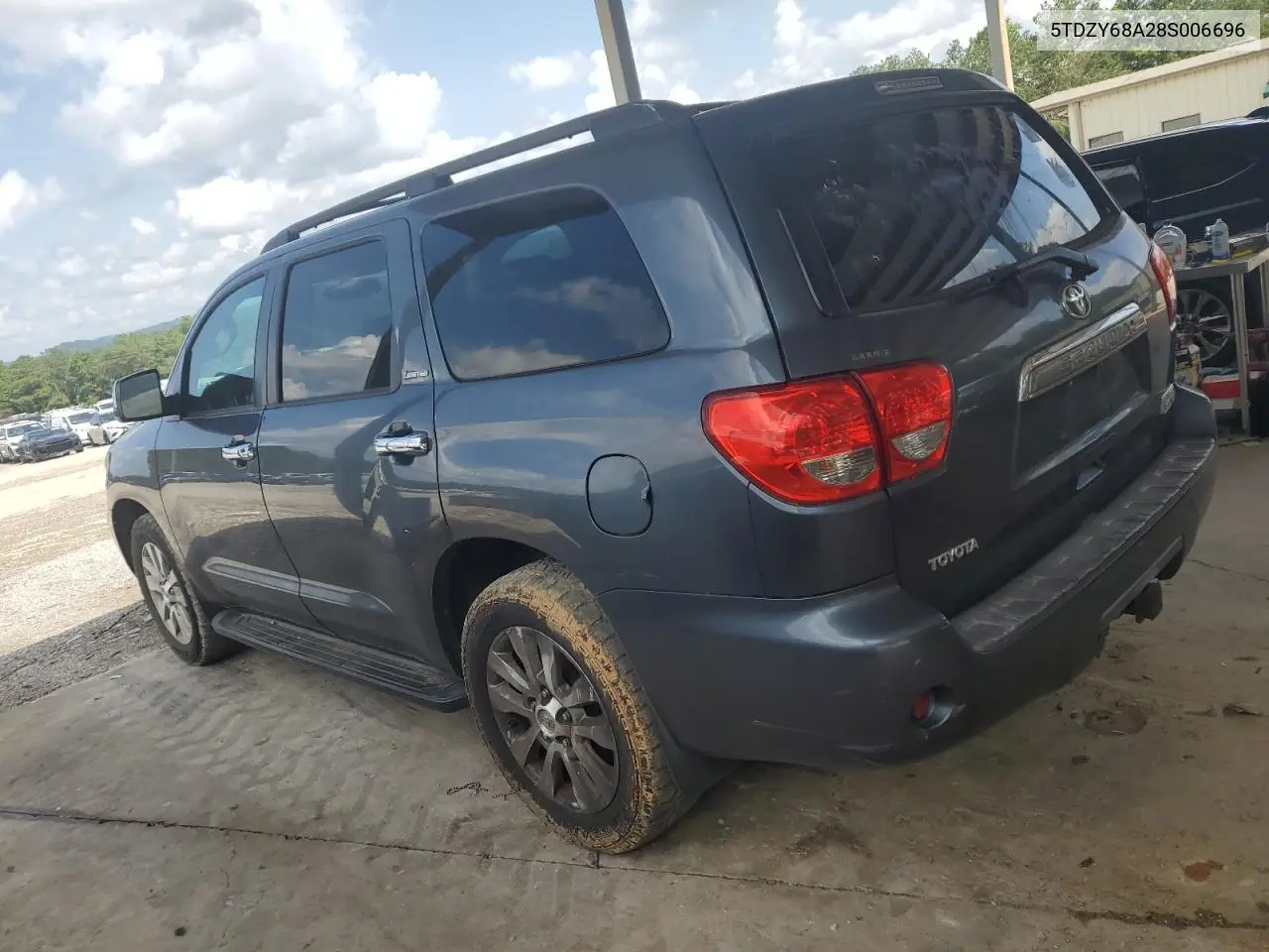 2008 Toyota Sequoia Limited VIN: 5TDZY68A28S006696 Lot: 63212195