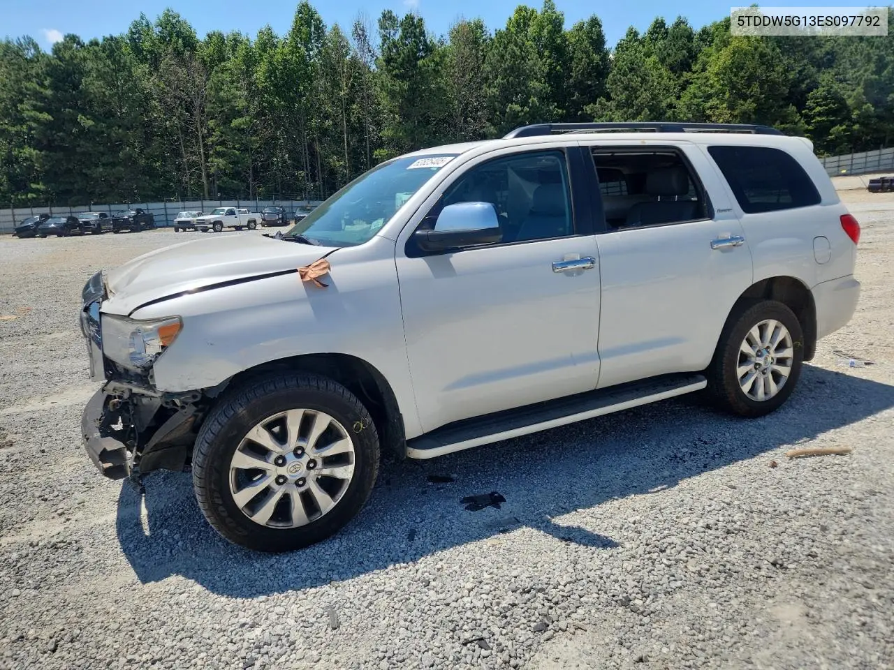 2014 Toyota Sequoia Platinum VIN: 5TDDW5G13ES097792 Lot: 62825405