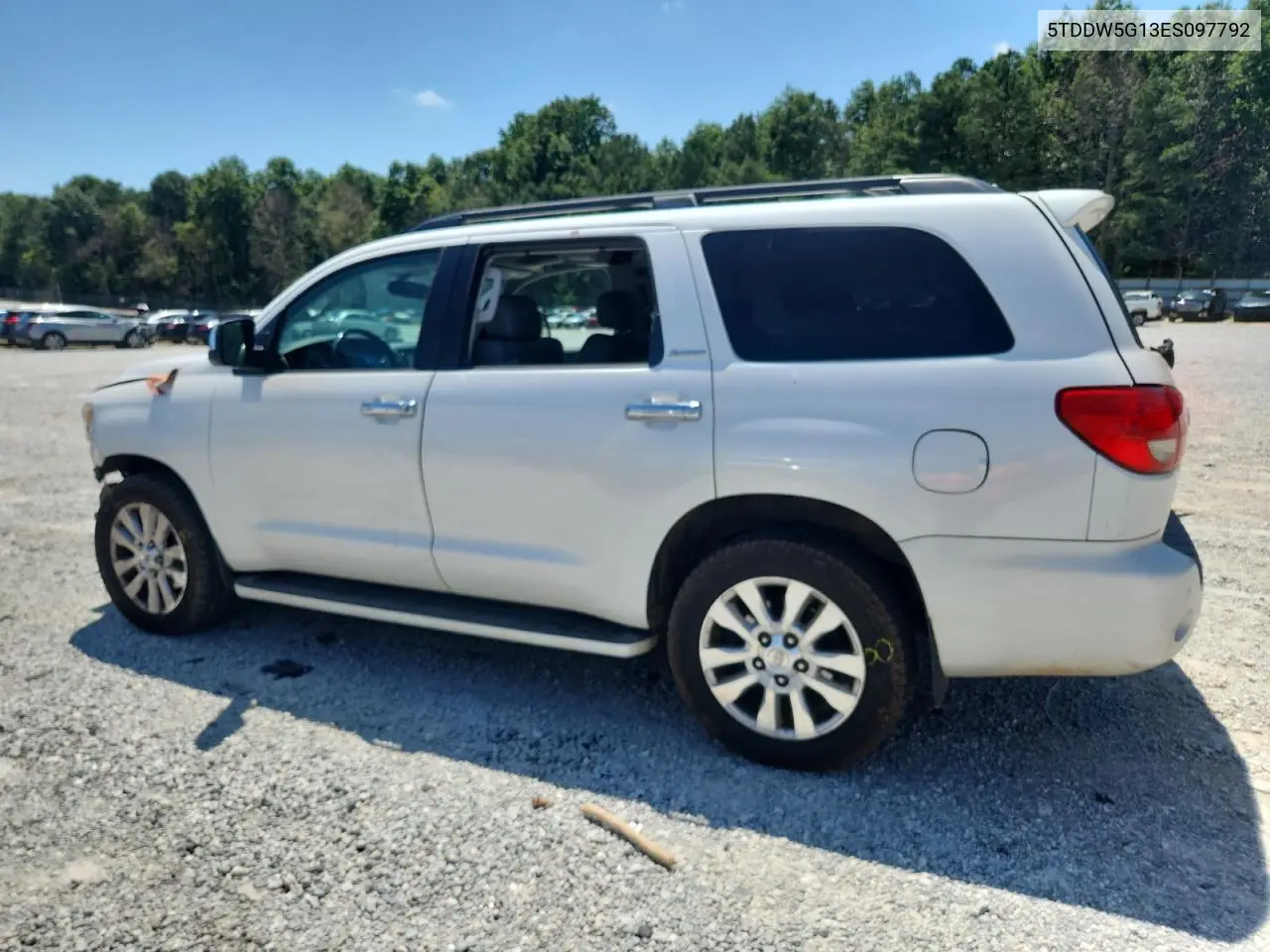 2014 Toyota Sequoia Platinum VIN: 5TDDW5G13ES097792 Lot: 62825405