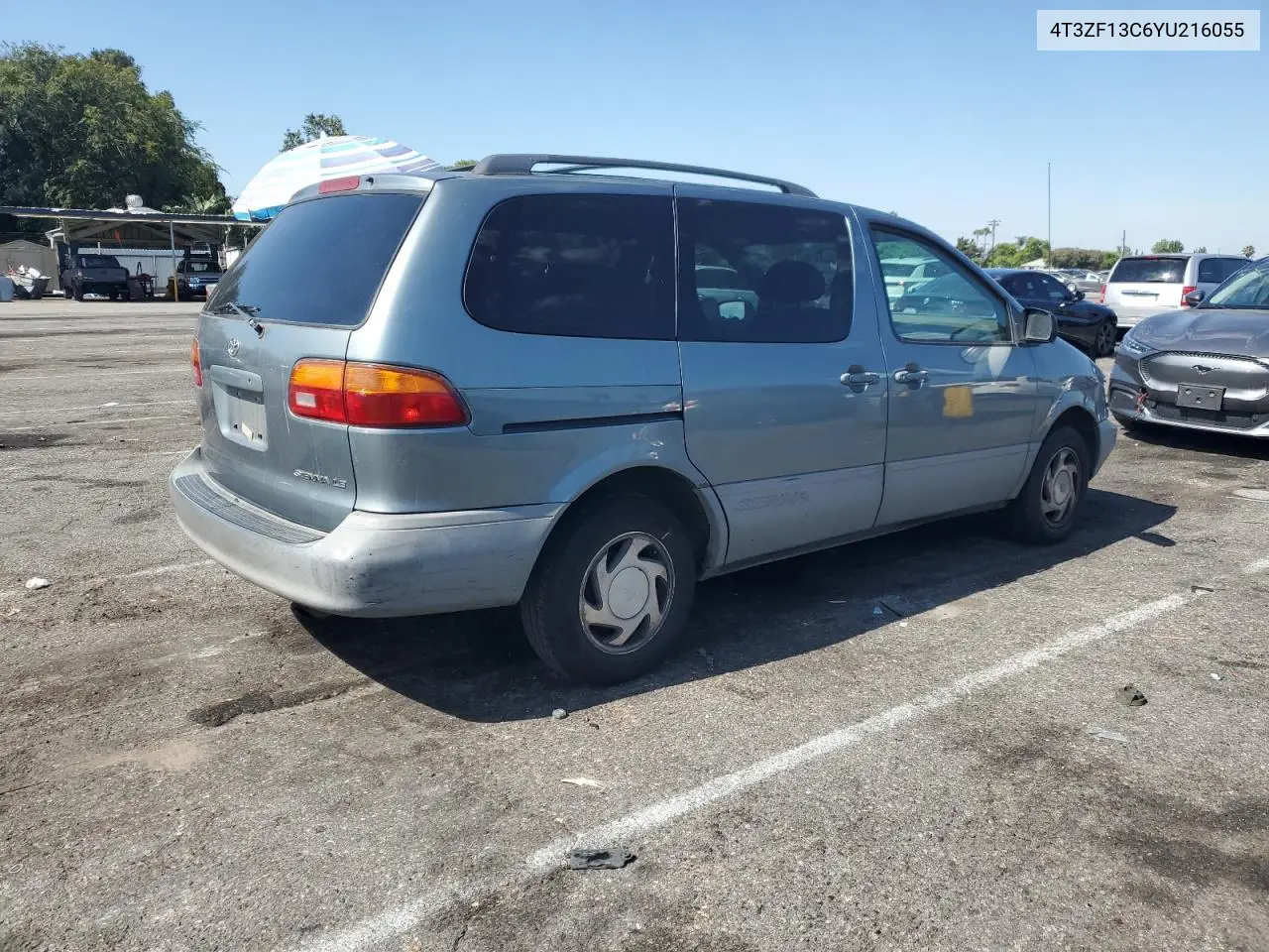 2000 Toyota Sienna Le VIN: 4T3ZF13C6YU216055 Lot: 65271555