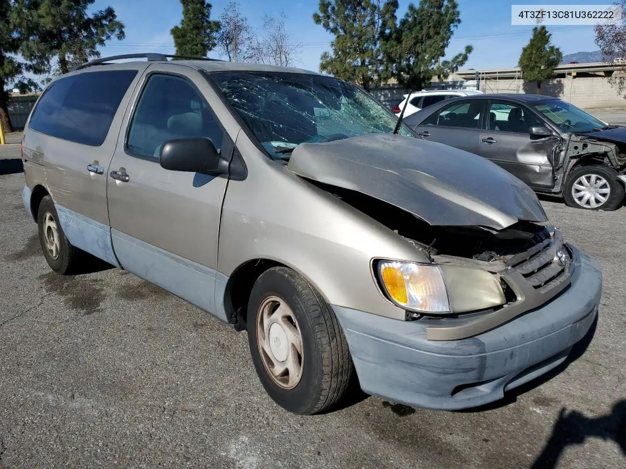 2001 Toyota Sienna Le VIN: 4T3ZF13C81U362222 Lot: 47021435