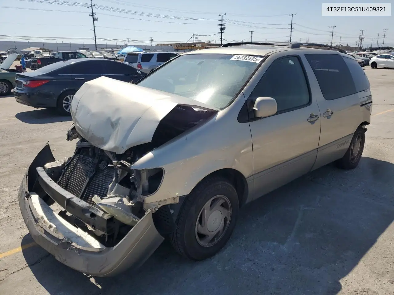 2001 Toyota Sienna Le VIN: 4T3ZF13C51U409321 Lot: 56232605