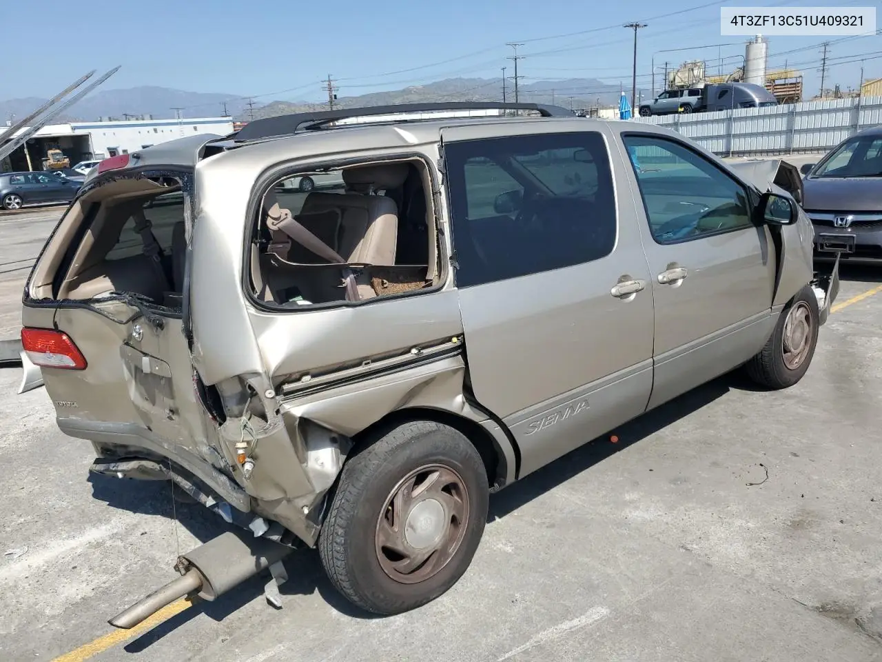 2001 Toyota Sienna Le VIN: 4T3ZF13C51U409321 Lot: 56232605