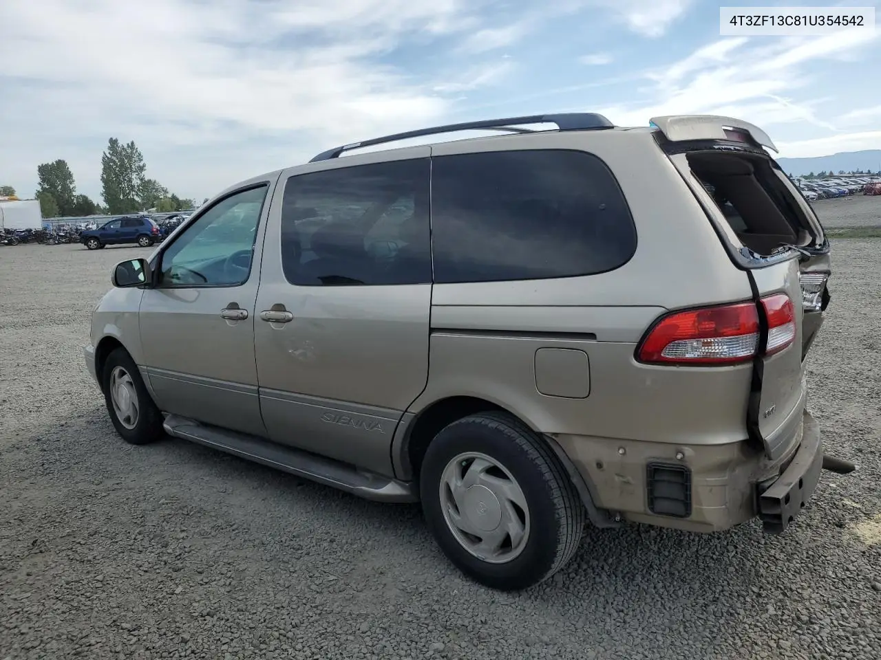 2001 Toyota Sienna Le VIN: 4T3ZF13C81U354542 Lot: 56240605